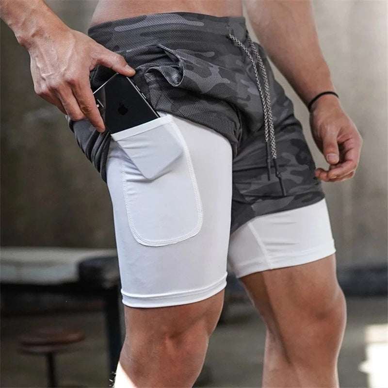 Men 2 in 1 Running Shorts
