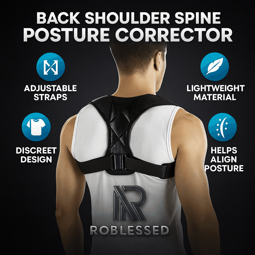 Back Shoulder Spine Posture Corrector – Adjustable Upper Back & Shoulder Support Brace for Men & Women