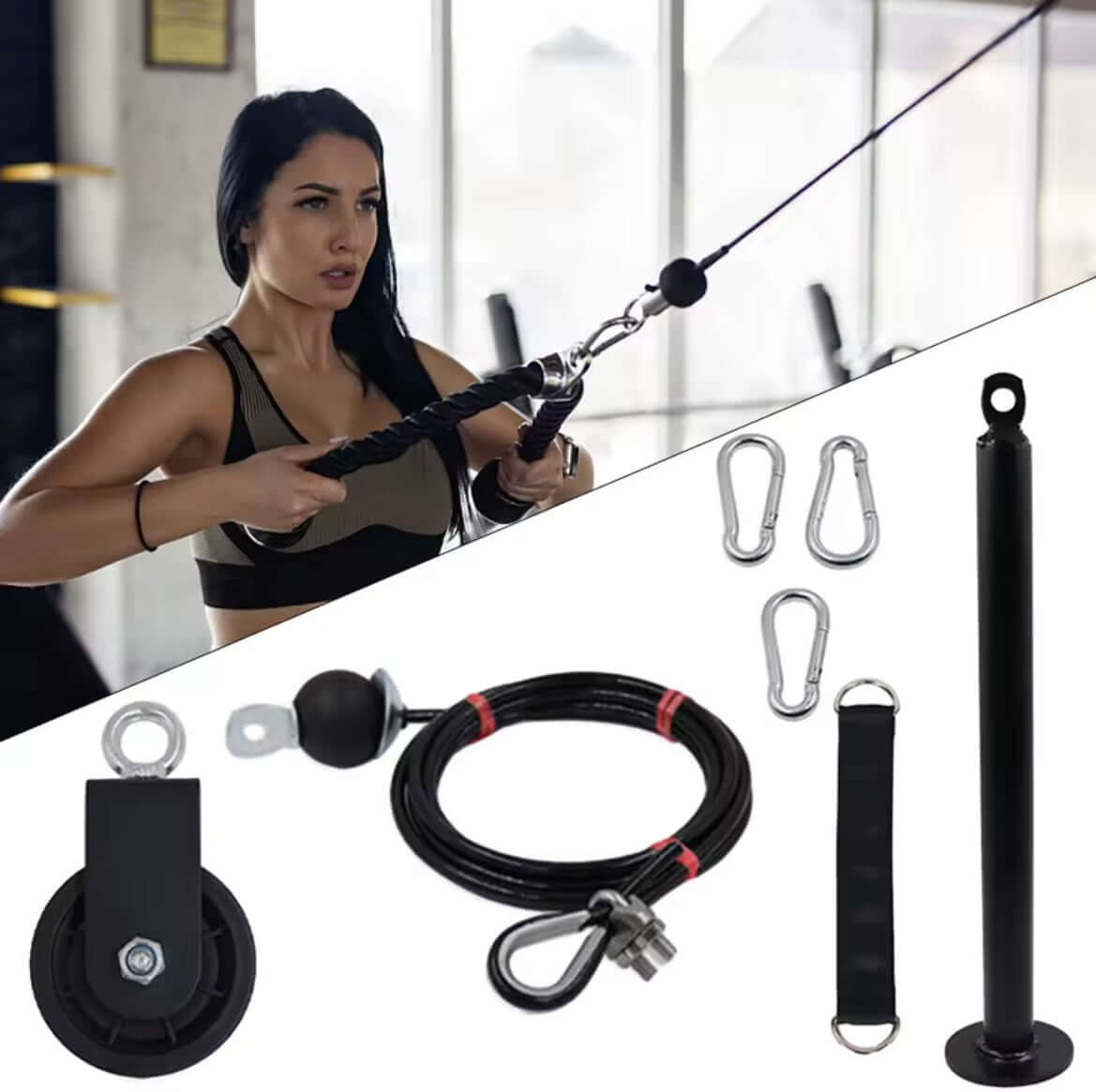 Home Gym Pulley System – Cable Machine for LAT, Tricep, Bicep, Back & Forearm
