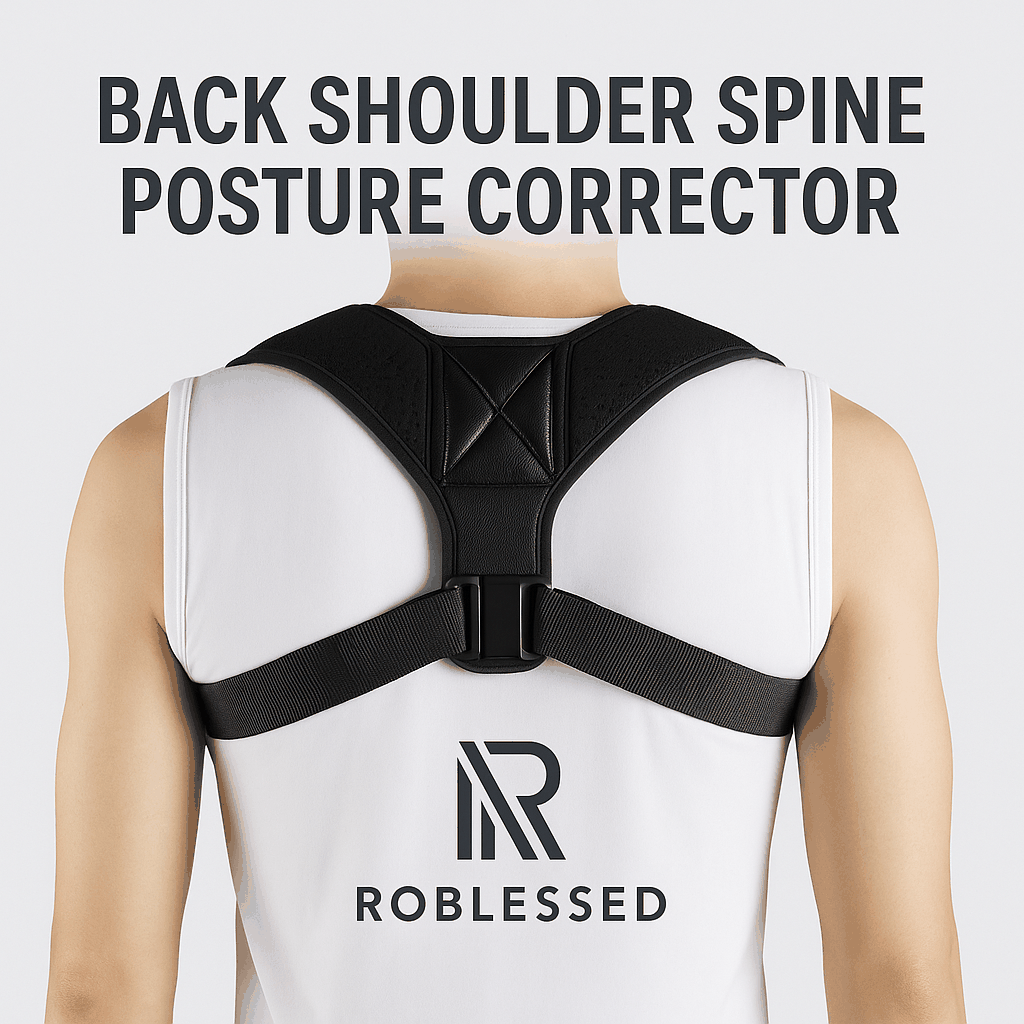 Back Shoulder Spine Posture Corrector – Adjustable Upper Back & Shoulder Support Brace for Men & Women