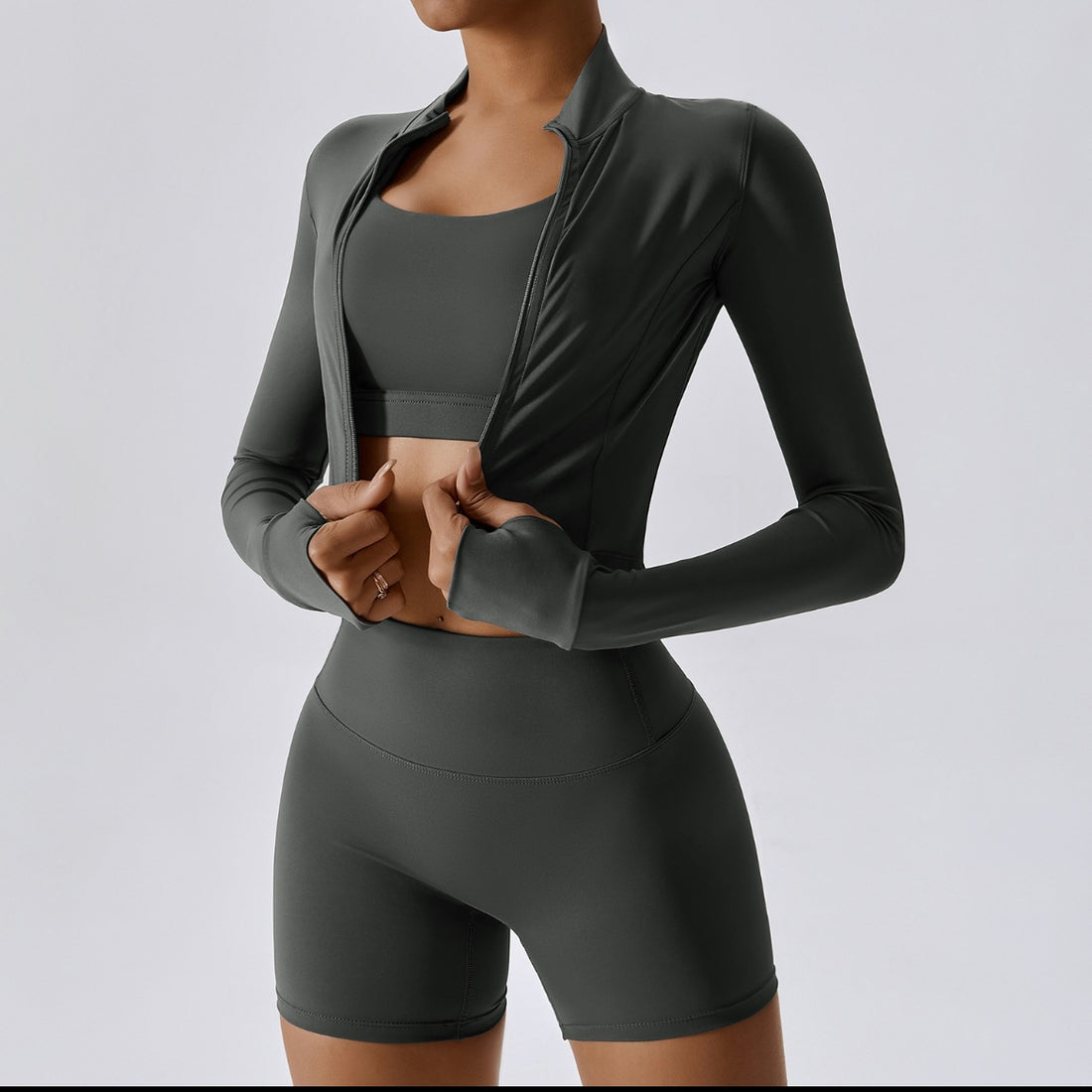 Outdoor Sports Tight Yoga Nude Feel Fitness Shockproof High Waist Yoga Clothes Three-piece Set